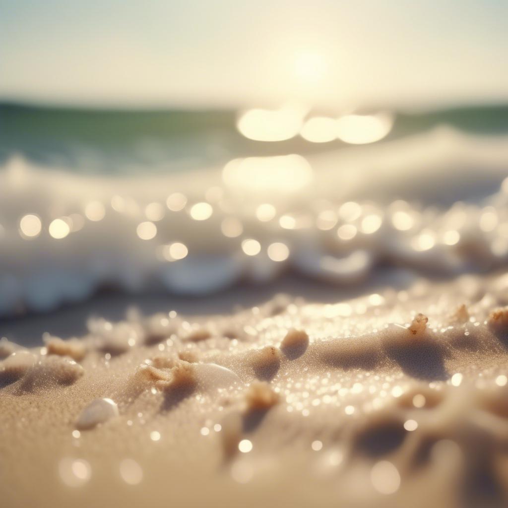 As I ⁣stepped onto the soft ‍sandy shore, the​ sound of the waves crashing ‍into the shore filled the air. The ‍sun was shining ​brightly,⁣ and⁣ the smell of salt‌ water was invigorating